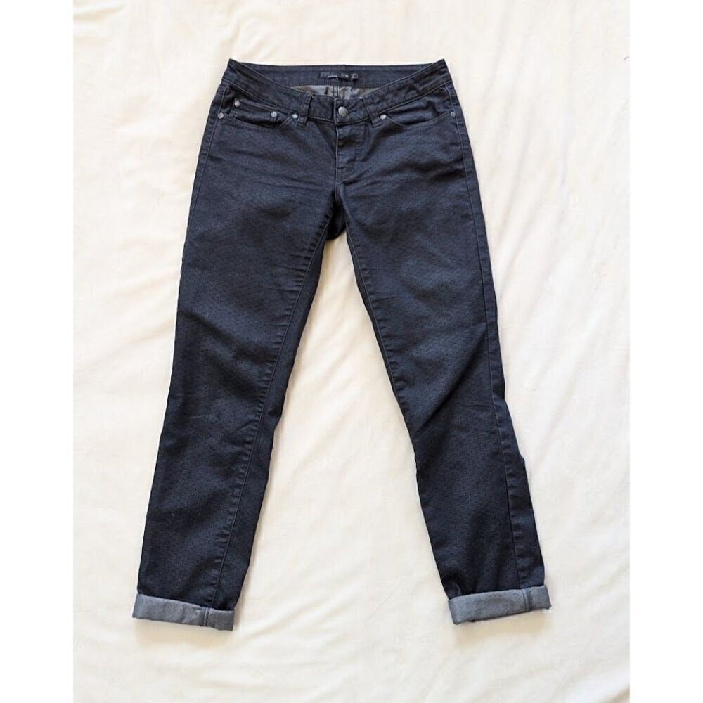 Prana Kara Skinny Jeans Indigo Blue Size 2 / 26 Stretch Cuffed Low Rise